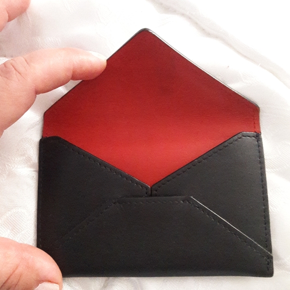 Handbags - COACH RARE VINTAGE CARDS flap WALLET BLACK/red LEATHER WOMEN'S